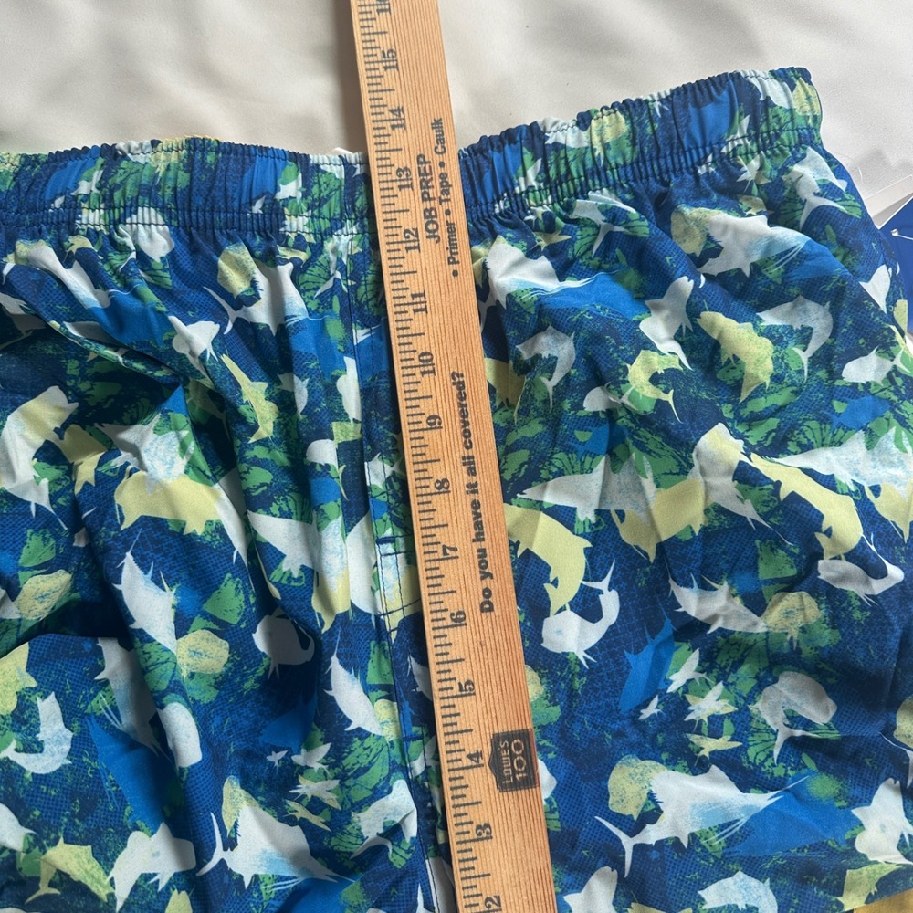 Guy Harvey Mens Blue Shark Print Performance Board Shorts Swim Trunks Large NWT - Picture 6 of 8